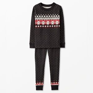 Hanna Andersson Holiday HannaJams Pajama Set Black Fairisle